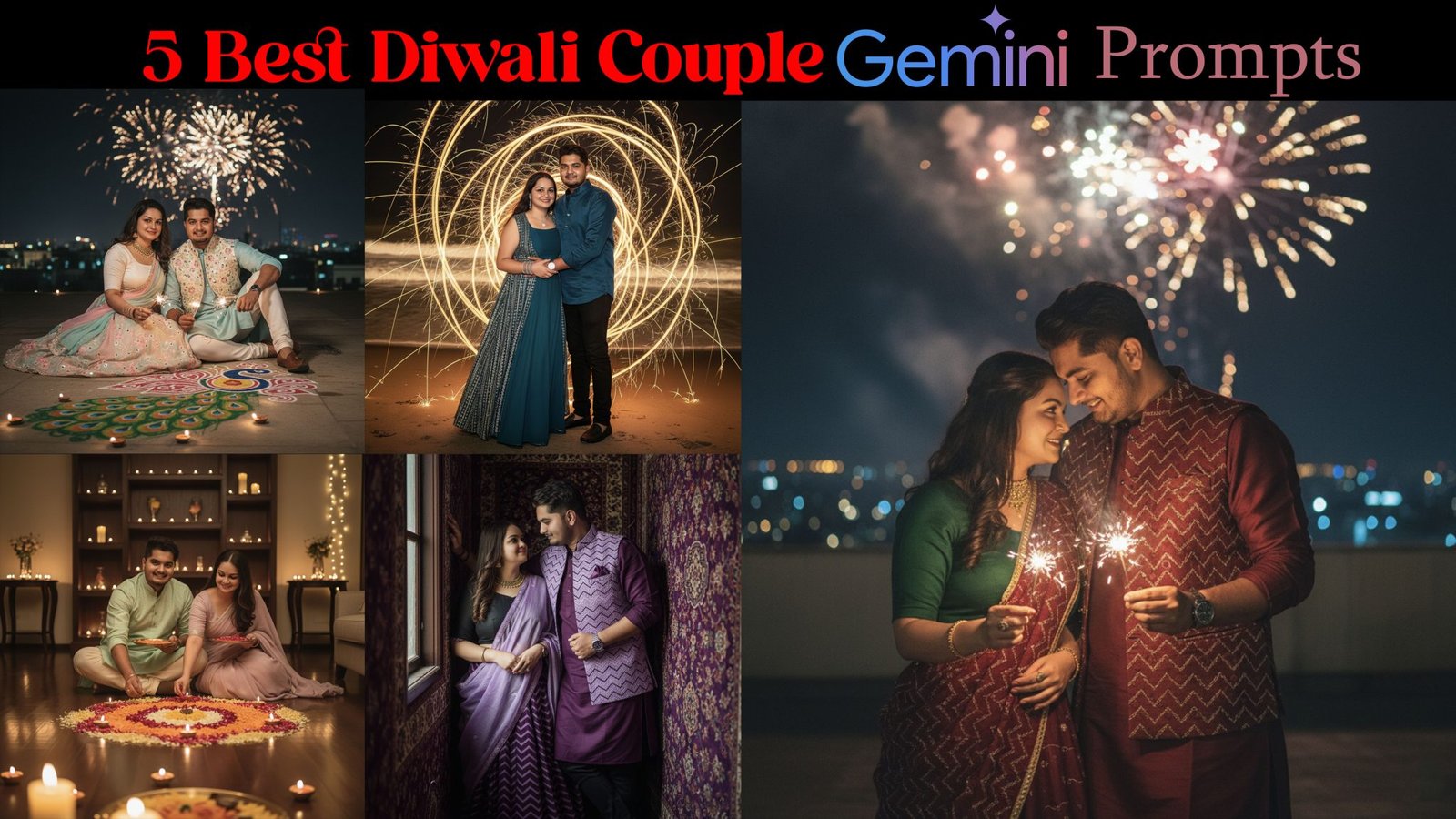 5 Best Diwali Couple Gemini Prompts Photo Editing | Diwali Couple ...