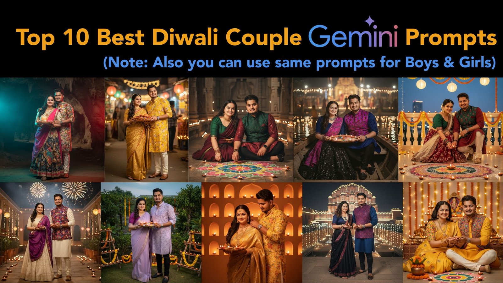 Top 10 Diwali Couple Gemini Prompts Photo Editing » ashvircreations